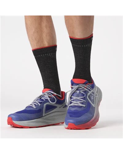 Salomon Glide Max TR Run the Alps Men's Trail Running Shoes, Surf the Web/Quarry/High Risk Red