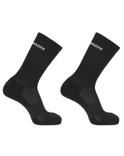 Salomon Evasion Crew Calze Unisex, Black/Black (2 Paia)
