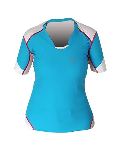 Salomon Exo Pro Women's Short Sleve Running Tee Size M, Blue Line