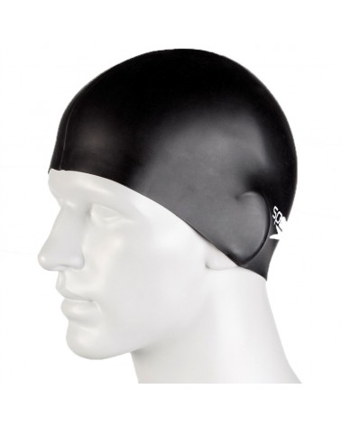 Speedo Plain Flat Silicone Swim Cap, Black (One Size)