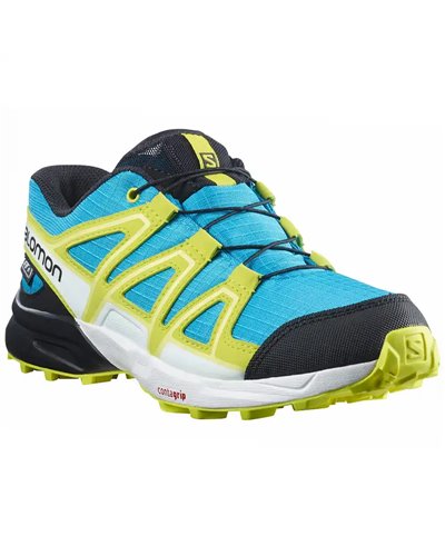 Salomon Speedcross CSWP J Waterproof Junior Trail Running Shoes, Hawaiian Ocean/Evening Primrose/Charlock
