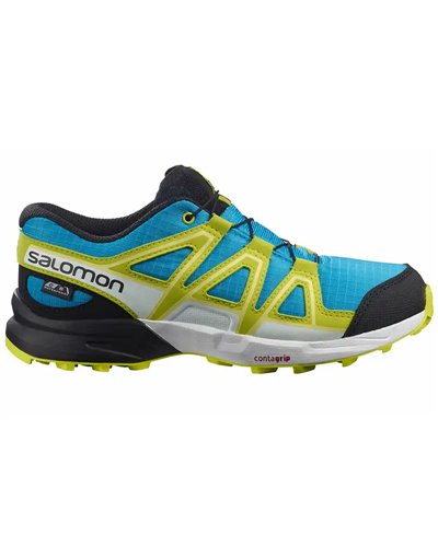 Salomon Speedcross CSWP J Waterproof Junior Trail Running Shoes, Hawaiian Ocean/Evening Primrose/Charlock