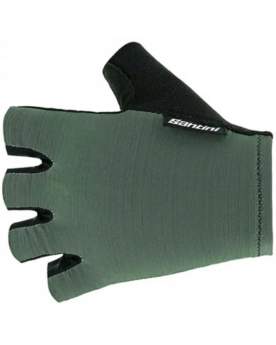 Santini Cubo Short Summer Cycling Gloves, Military Green