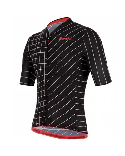 Santini Eco Sleek Dinamo Men's Short Sleeve Cycling Jersey, Black