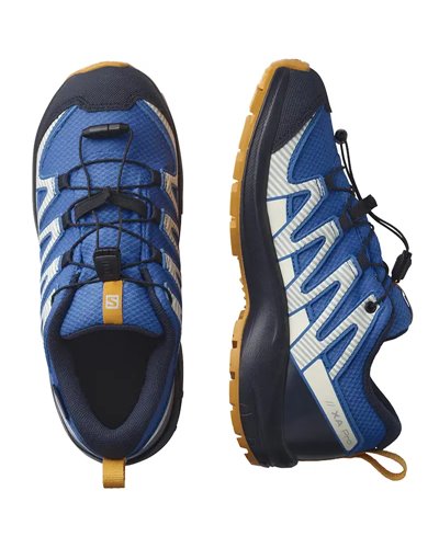Salomon XA Pro V8 CSWP J Junior Trail Running Shoes, Palace Blue/Navy Blazer/Butterscotch