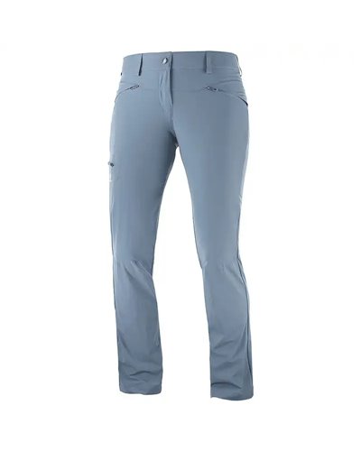 Salomon Wayfarer Straight Pant Windproof - Water Repellent Women's Outdoor Pant, Flint Stone (Regular)