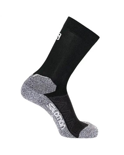Salomon Speedcross Crew Trail Running Socks, Black/White