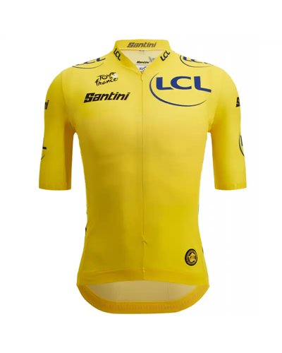 Santini Tour de France Leader General Classification Official Men's Short Sleeve Jersey, Yellow