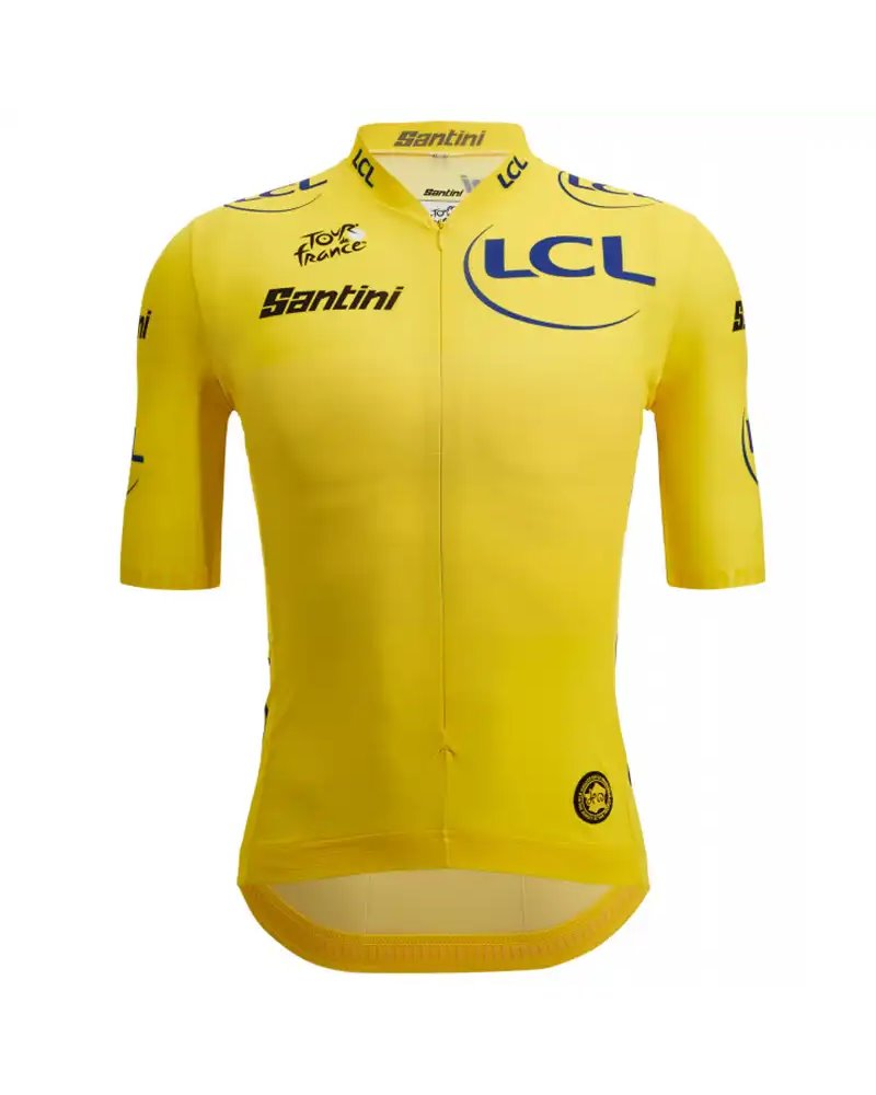 Santini Leader Classifica Generale Tour de France Official Maglia Maniche Corte Uomo, Giallo