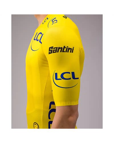 Santini Leader Classifica Generale Tour de France Official Maglia Maniche Corte Uomo, Giallo