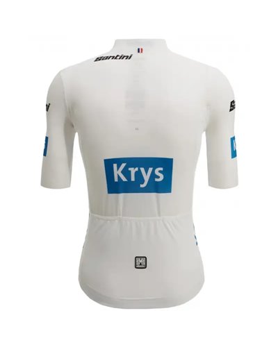 Santini Tour de France Best Young Rider Official Men's Short Sleeve Jersey, White