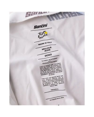 Santini Tour de France Best Young Rider Official Men's Short Sleeve Jersey, White