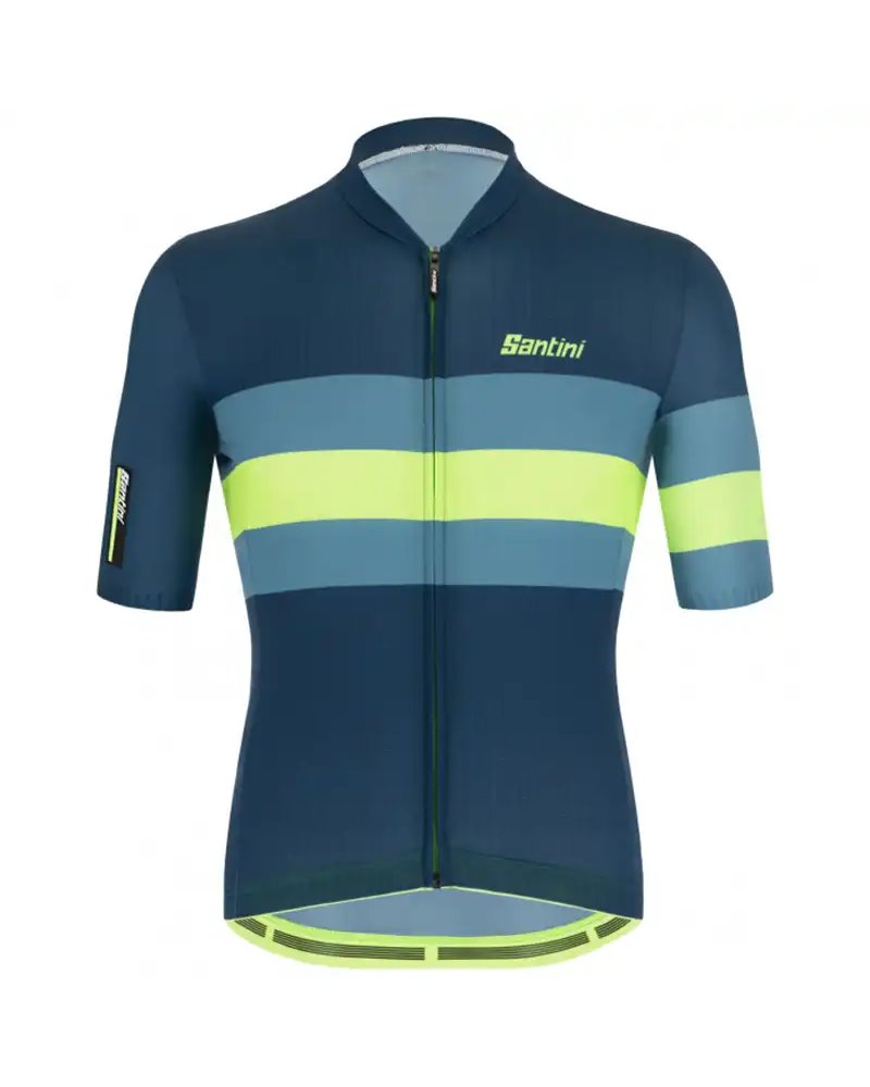 Santini Eco Sleek Bengal Men's Short Sleeve Jersey, Fluo Green