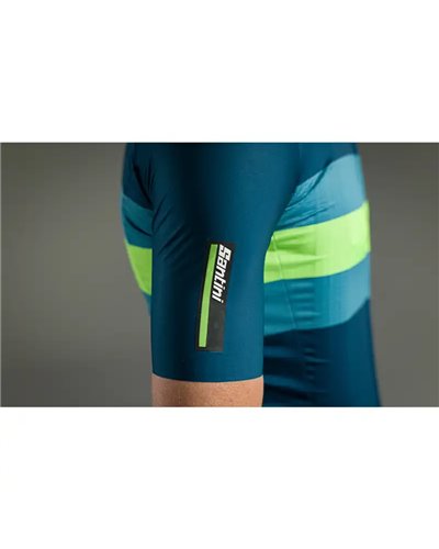 Santini Eco Sleek Bengal Men's Short Sleeve Jersey, Fluo Green