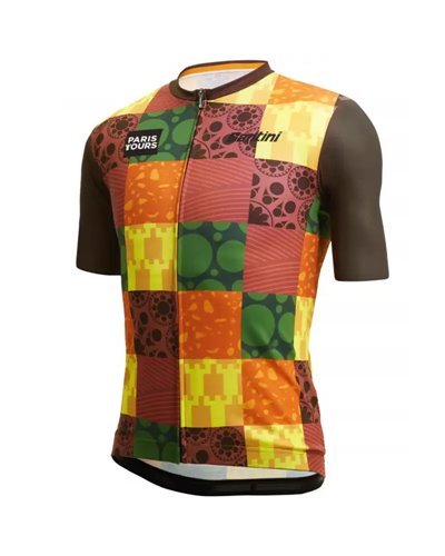 Santini Paris Tours Vigne Tour de France Official Men's Short Sleeve Jersey