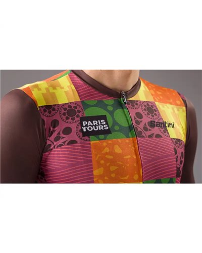 Santini Paris Tours Vigne Tour de France Official Men's Short Sleeve Jersey