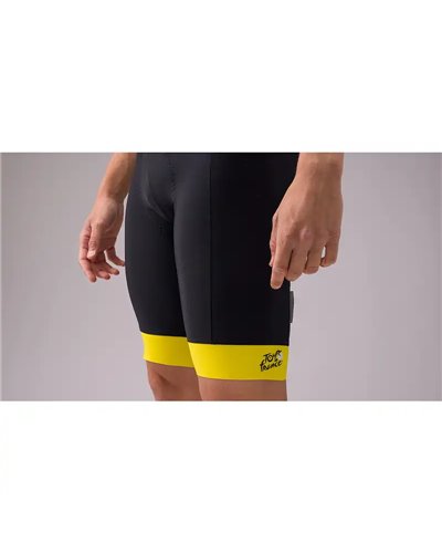 Santini Leader Classifica Generale Tour de France Official Salopette Corta Uomo - Fondello C3, Nero