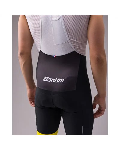 Santini Leader Classifica Generale Tour de France Official Salopette Corta Uomo - Fondello C3, Nero