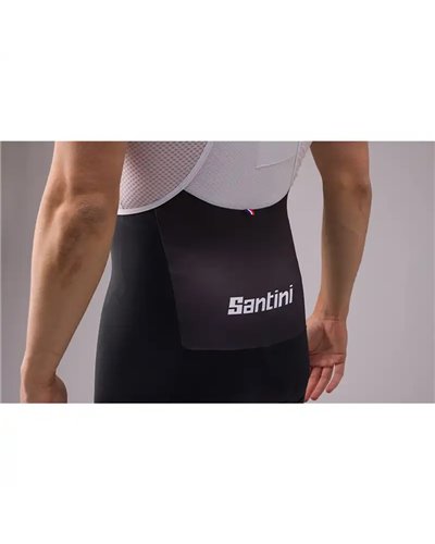 Santini Leader Classifica Generale Tour de France Official Salopette Corta Uomo - Fondello C3, Nero