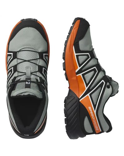 Salomon Speedcross J Scarpe Junior, Wrought Iron/Black/Vibrant Orange