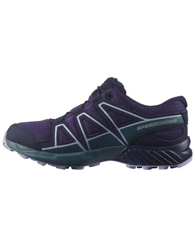 Salomon Speedcross CSWP J Waterproof Junior Trail Running Shoes, Grape/Mallard Blue/Lavender