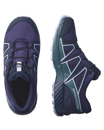 Salomon Speedcross CSWP J Waterproof Junior Trail Running Shoes, Grape/Mallard Blue/Lavender