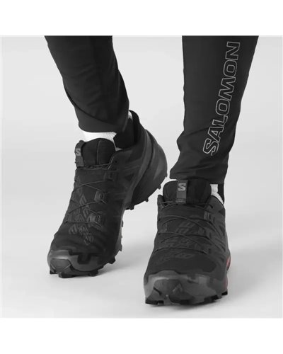 Salomon Speedcross 6 Wide Men's Trail Running Shoes, Black/Black/Phantom