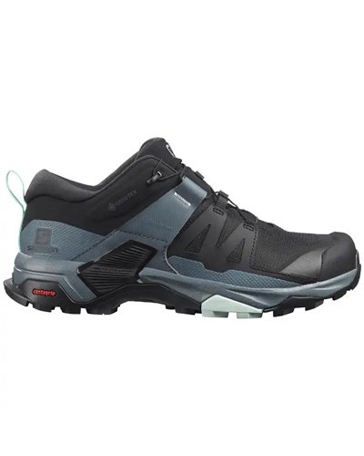 Salomon X Ultra 4 GTX Gore-Tex Women's Trekking Shoes, Black/Stormy Weather/Opal Blue