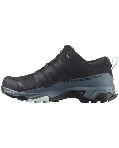Salomon X Ultra 4 GTX Gore-Tex Women's Trekking Shoes, Black/Stormy Weather/Opal Blue
