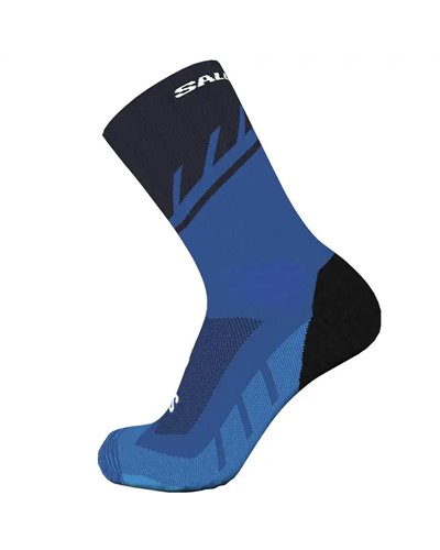 Salomon Speedcross Crew Trail Running Socks, French Blue/Carbon/Ibiza