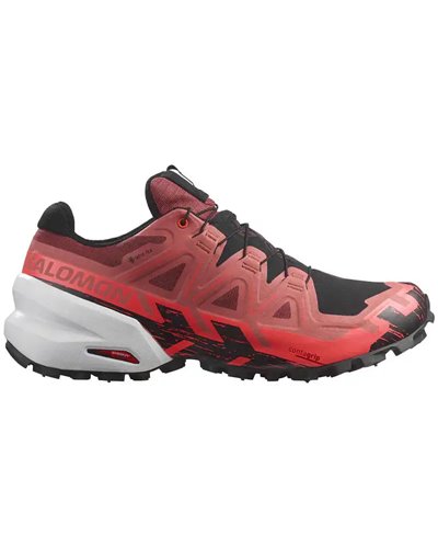 Salomon Spikecross 6 GTX Gore-Tex Scarpe Trail Running Unisex, Cow Hide/Black/Fiery Coral