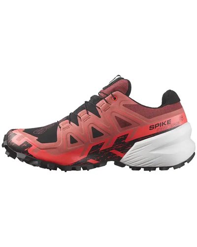 Salomon Spikecross 6 GTX Gore-Tex Unisex Trail Running Shoes, Cow Hide/Black/Fiery Coral
