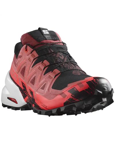 Salomon Spikecross 6 GTX Gore-Tex Scarpe Trail Running Unisex, Cow Hide/Black/Fiery Coral