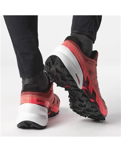 Salomon Spikecross 6 GTX Gore-Tex Unisex Trail Running Shoes, Cow Hide/Black/Fiery Coral