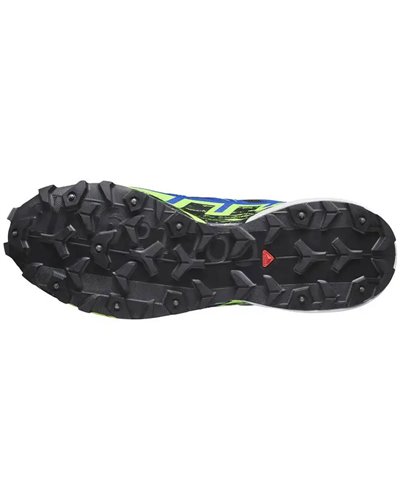 Salomon Spikecross 6 GTX Gore-Tex Unisex Trail Running Shoes, Black/Surf the Web/Green Gecko