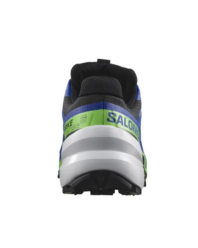 Salomon Spikecross 6 GTX Gore-Tex Unisex Trail Running Shoes, Black/Surf the Web/Green Gecko
