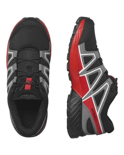 Salomon Speedcross Scarpe Junior, Black/Quiet Shade/High Risk Red