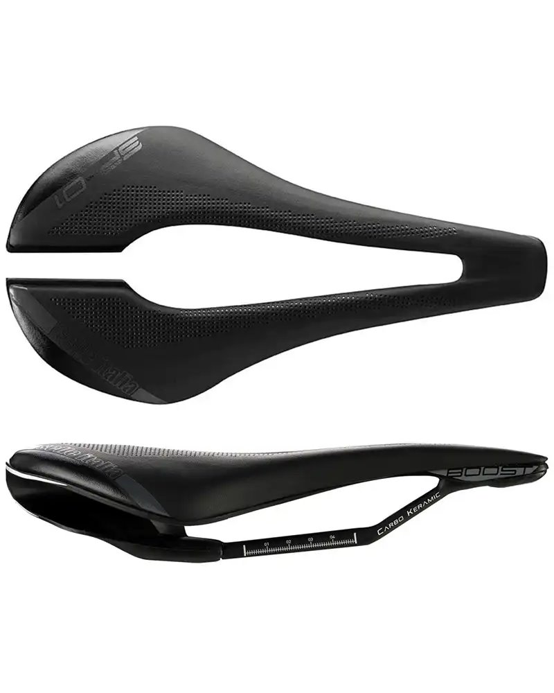 Selle Italia Sella SP-01 Boost Kit Carbonio Superflow S 130x250 mm, Nero