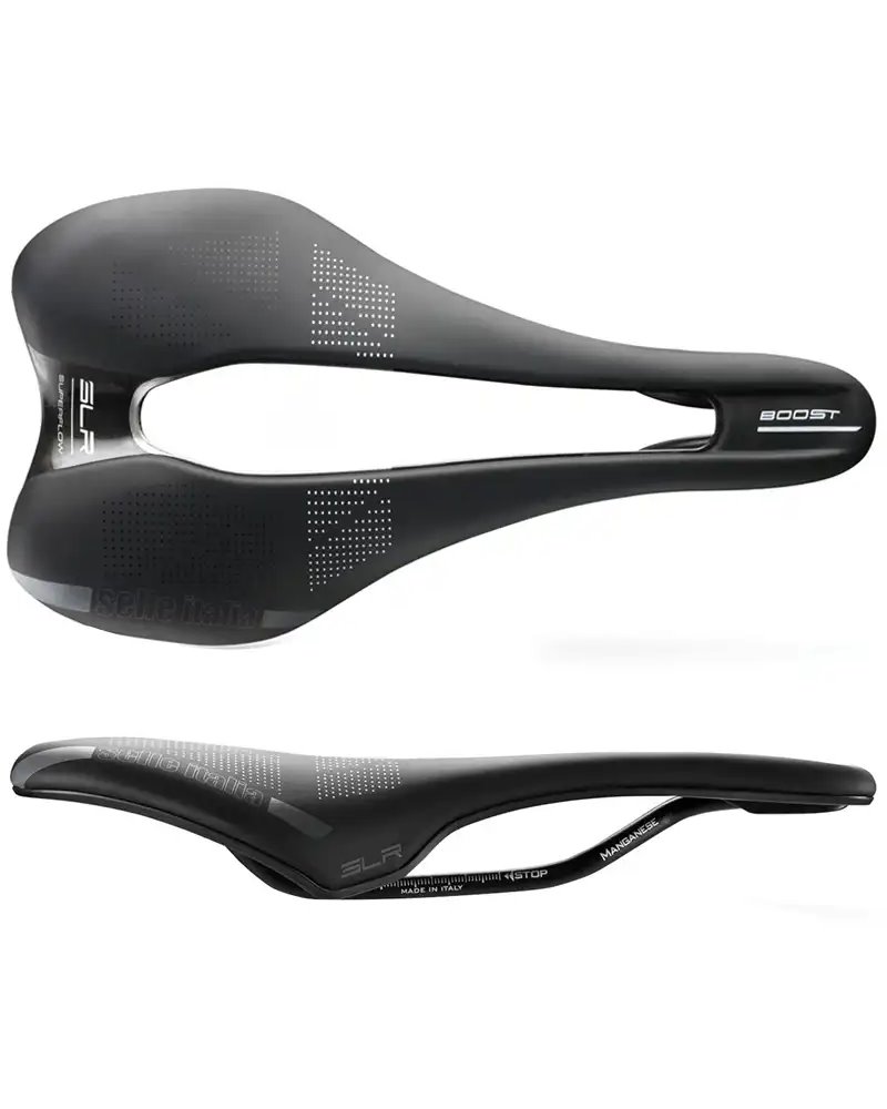 Selle Italia Bicycle Saddle SLR Boost Manganese Superflow, Black