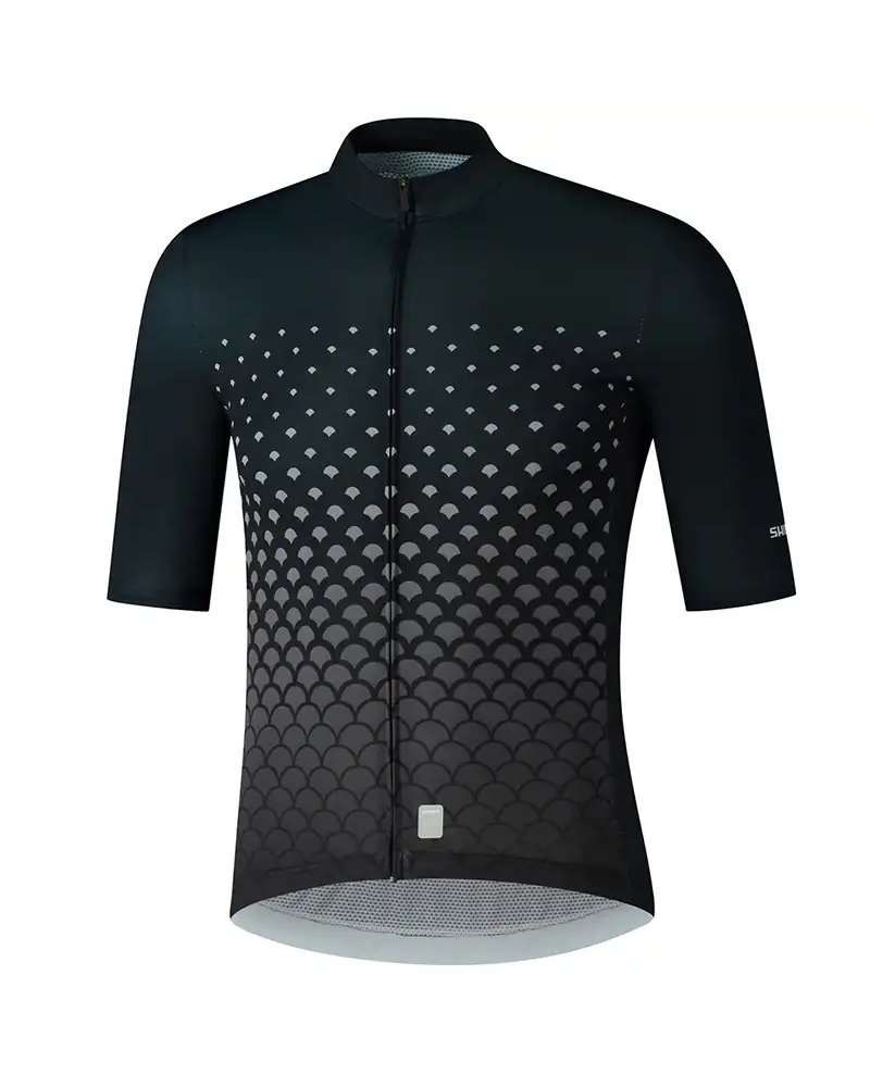 Shimano Breakaway Maglia Maniche Corte Full Zip Uomo Taglia M, Navy