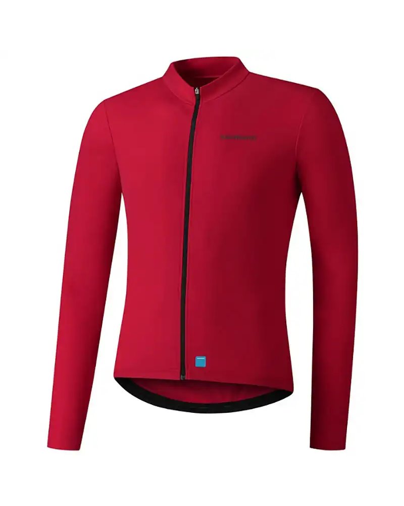 Shimano Element Maglia Maniche Lunghe Uomo Full Zip, Rosso
