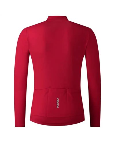Shimano Element Maglia Maniche Lunghe Uomo Full Zip, Rosso