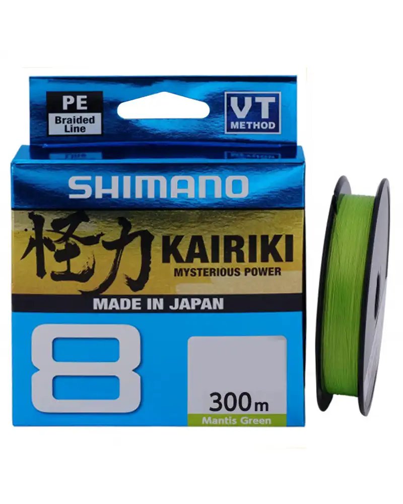 Shimano Kairiki 8 300m Braided Fishing Line, Mantis Green
