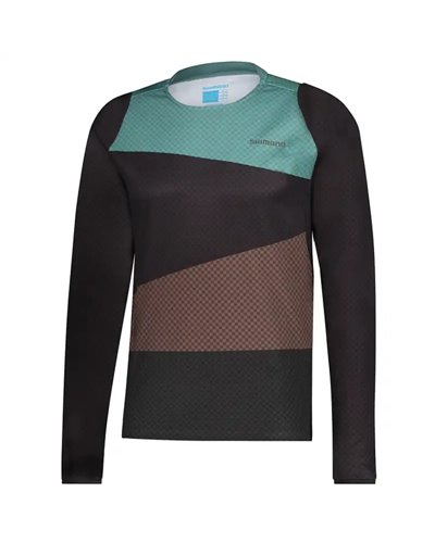 Shimano Fujimi Maglia Maniche Lunghe Uomo Taglia M, Nero/Verde