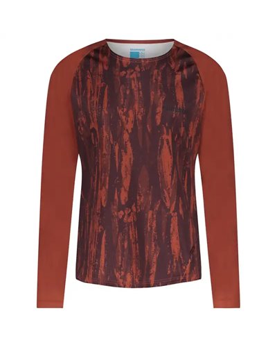 Shimano Myoko Printed Men's Long Sleeve Cycling Jersey EU Size M, Coffee
