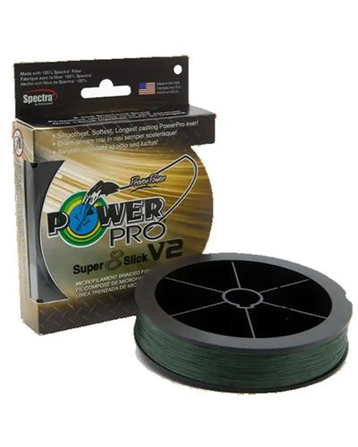 Shimano Power Pro Super 8 Slick V2 275m Braided Fishing Line, Moss Green