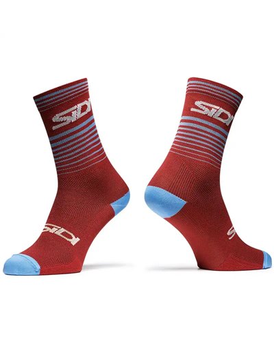Sidi Malibù Cycling Socks 16 cm N.361, Burgundy/Sky Blue
