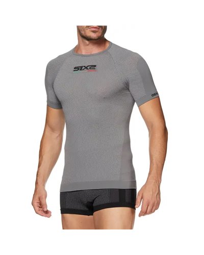 Sixs TS1 Maglia Intimo Girocollo Maniche Corte Unisex, Grigio Scuro