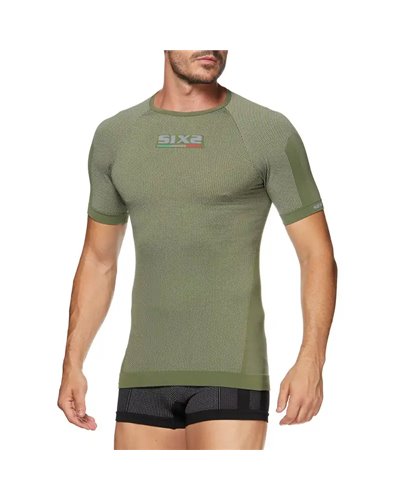 Sixs TS1 Unisex Short Sleeve Round Neck Multisport Base Layer, Army