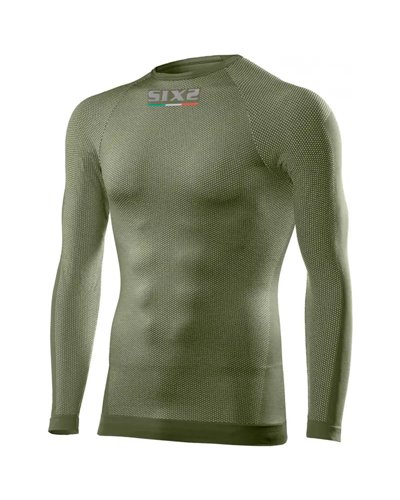 Sixs TS2 Unisex Long Sleeve Round Neck Multisport Base Layer, Army